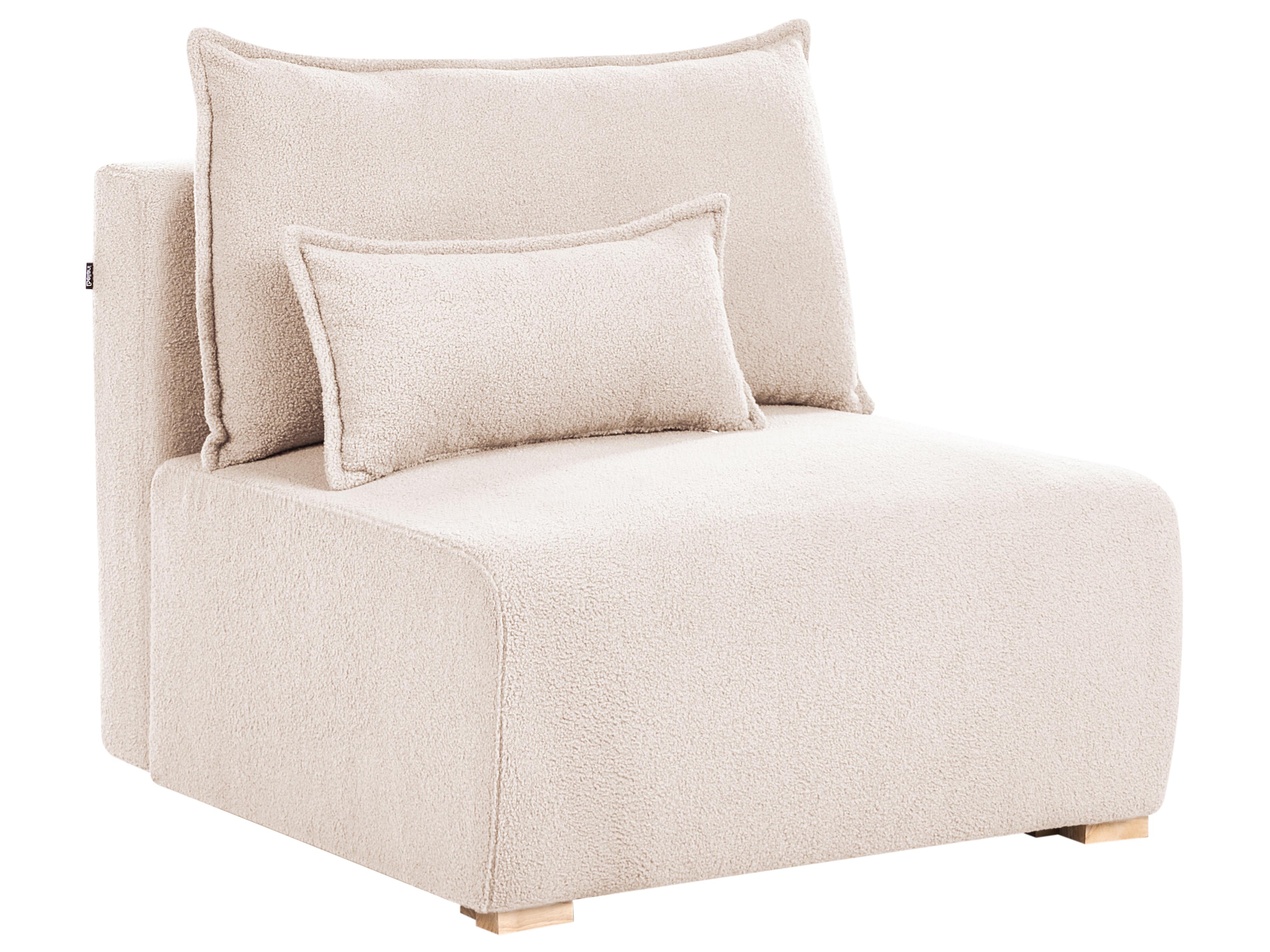 Modulaire hoekbank NERBO Bouclé Beige rechtszijdig