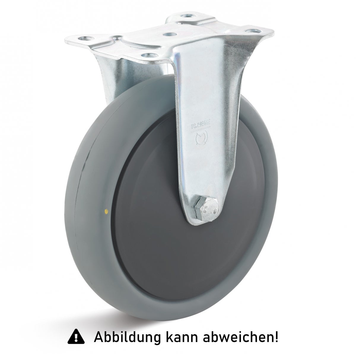 Rollcart TPE-ESD zwenkwiel Ø160x40mm in grijs, draagvermogen 180kg met kunststof rand