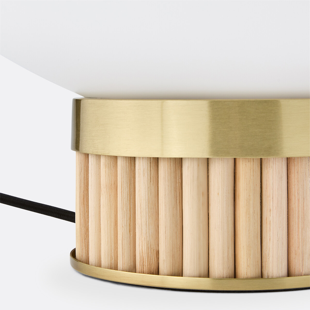LA REDOUTE INTERIEURS<br>Luminária em latão, bambu e vidro opalino, Dolce