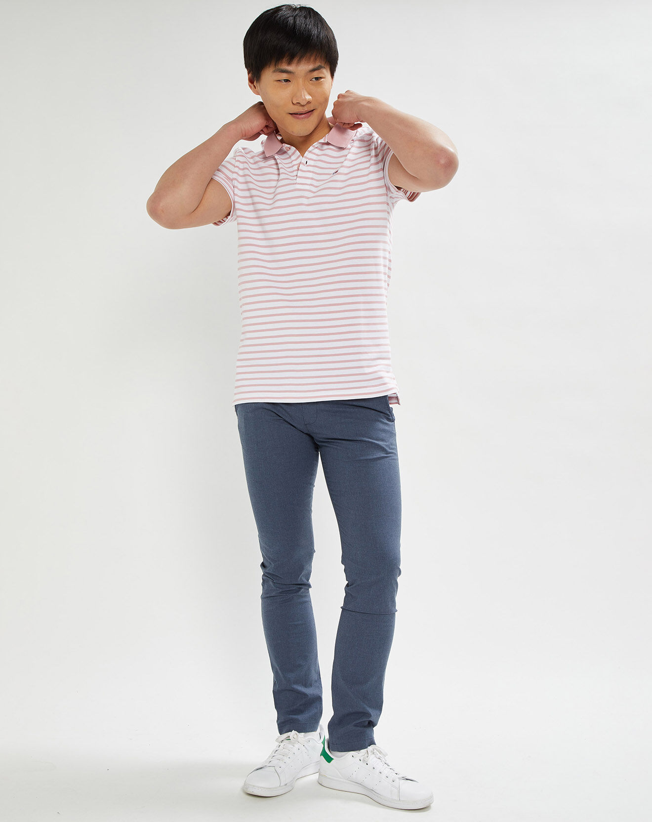Tommy Jeans Polo Classic Easy rayé rose/blanc