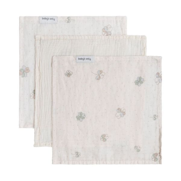 Baby's Only Tender Monddoekje - 3-Pack - 30x30 cm - Beige / Linen