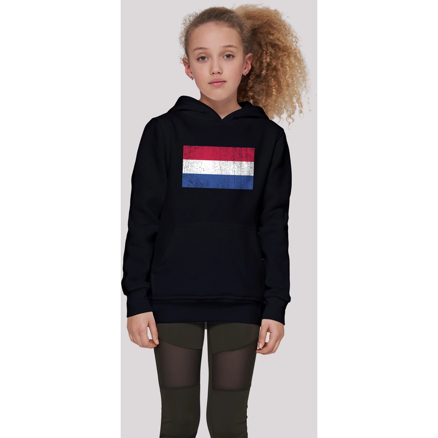 F4NT4STIC Hoodie Netherlands NIederlande Holland Flagge distressed schwarz
