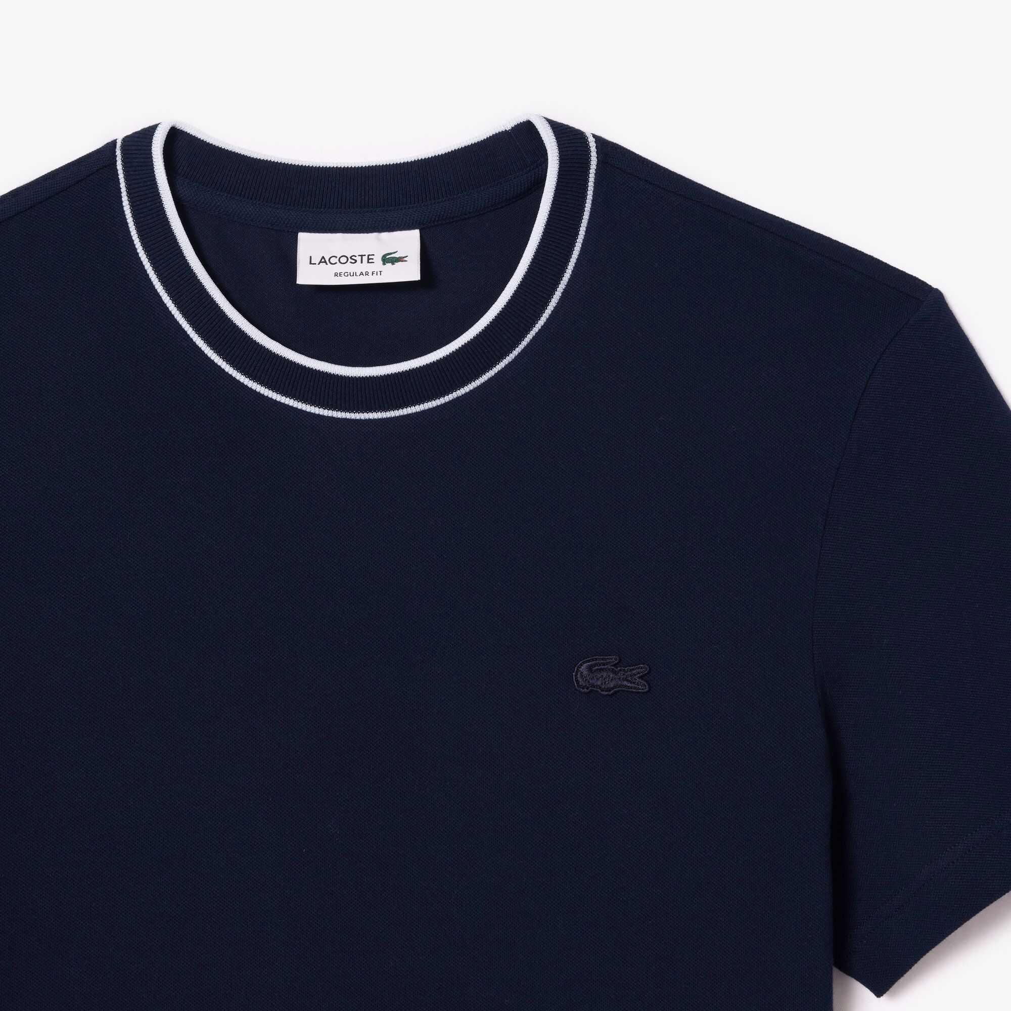 Lacoste Stretch Pique Stripe Collar T shirt