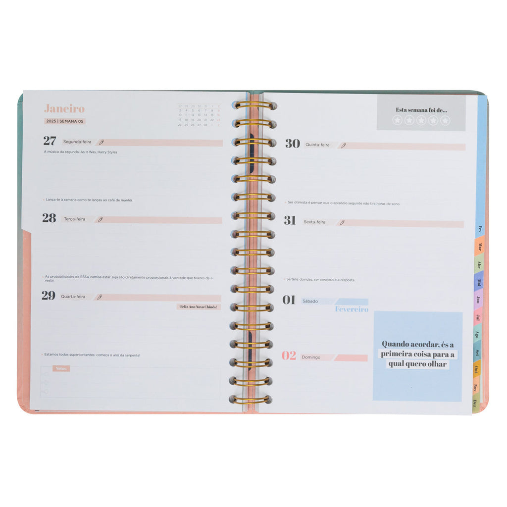 Agenda Office 24/25 Semanal Grande - Muitas Conquistas para Celebrar