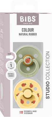 BIBS Studio Colour Ladybug Smokk 2-Pakk Lateks Str 1, Sage