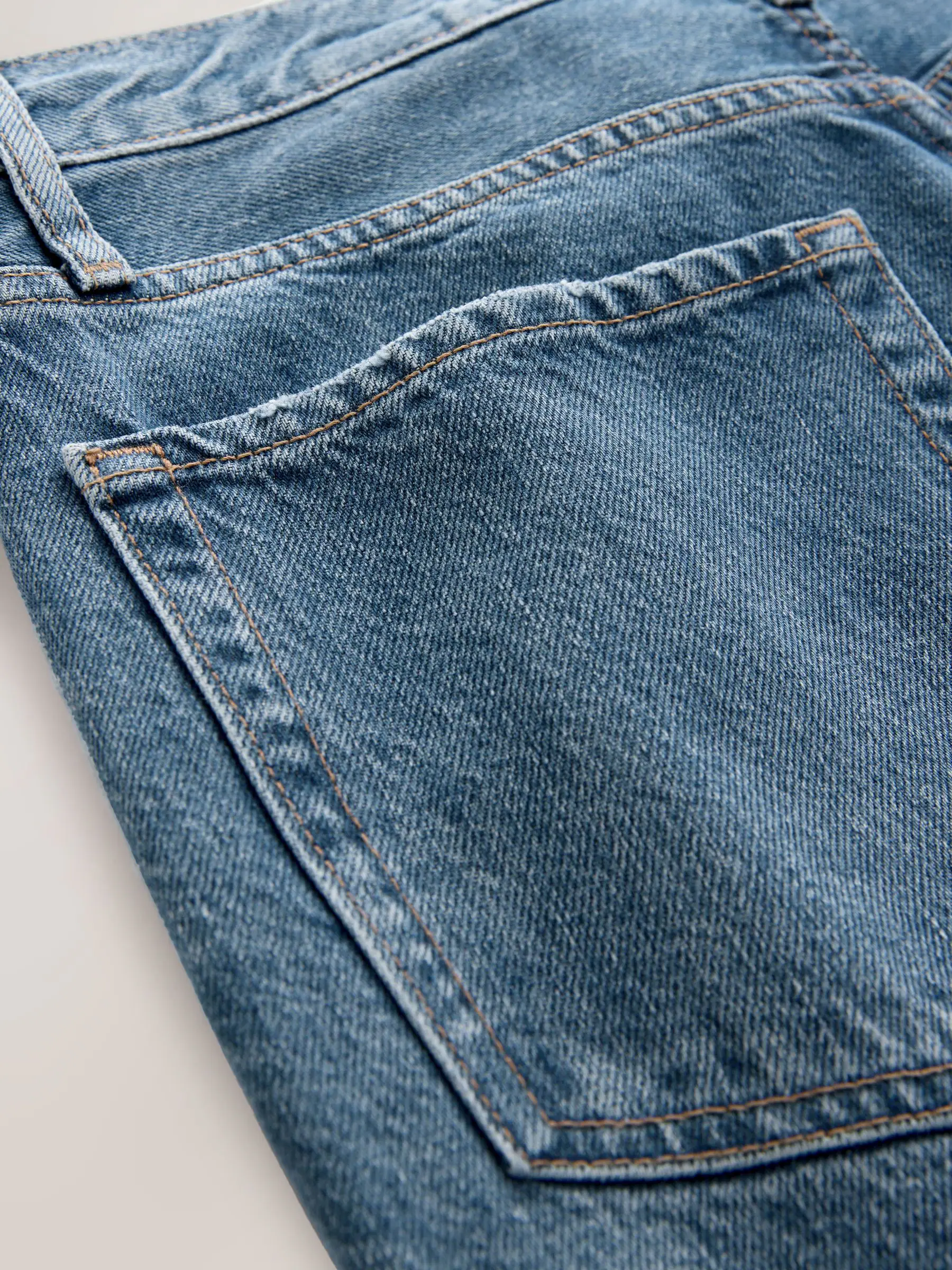 Normaal blauw - Boyfriend-jeans met omslag