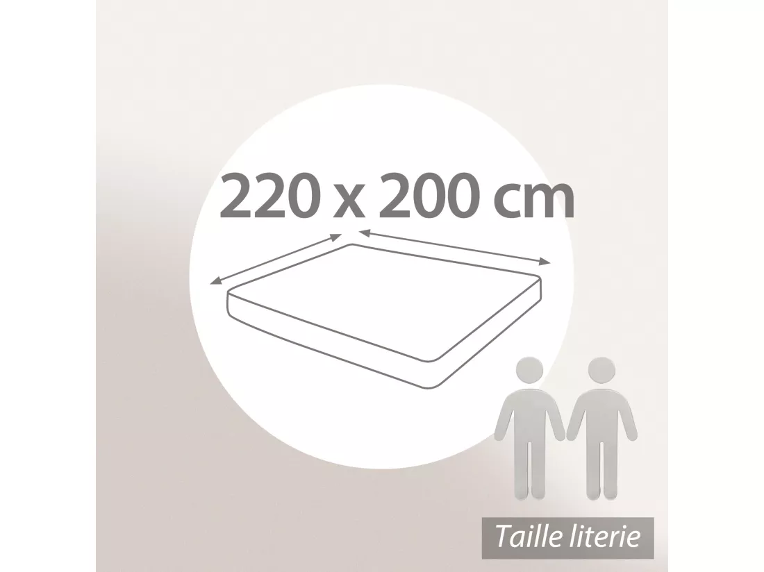 Protège matelas imperméable 220x200 cm bonnet 40cm ARNON molleton coton contrecollé polyuréthane