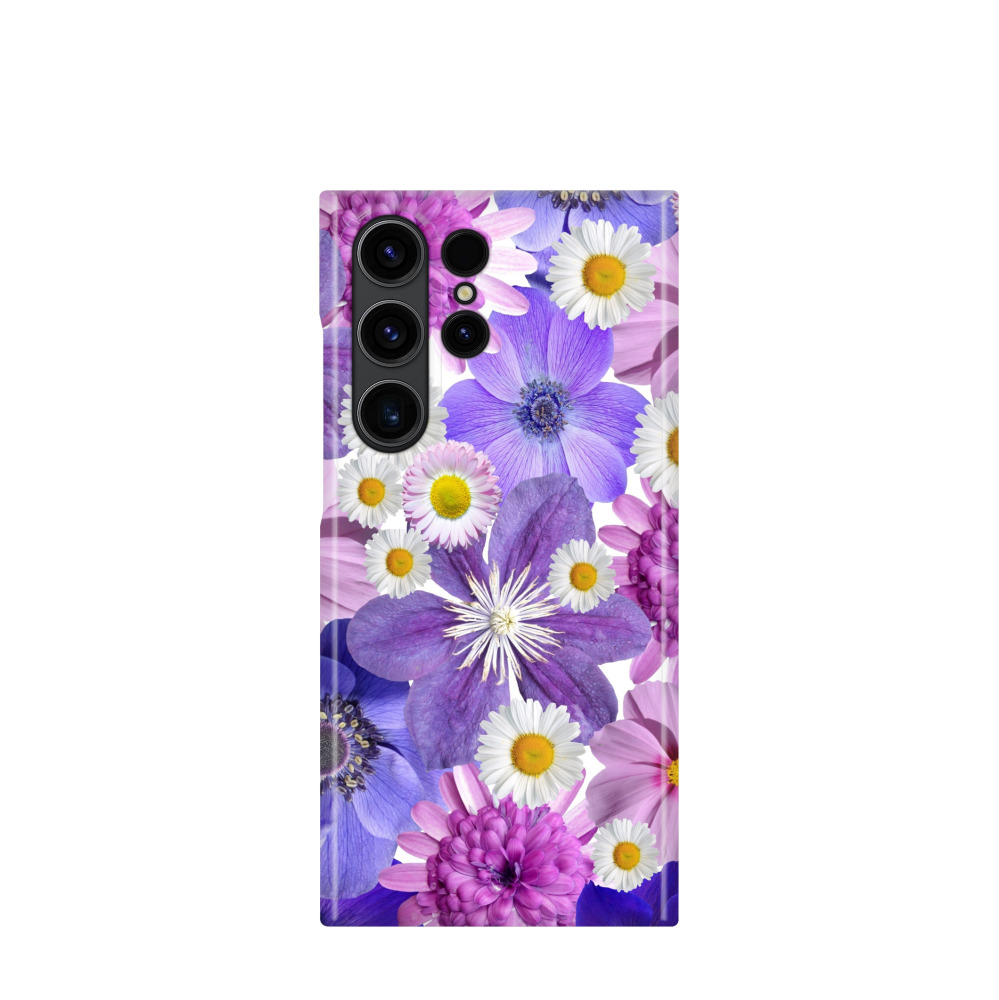 Samsung Galaxy S23 Ultra 5G Kunststoff Hülle Blütenvielfalt - Lila-Violett