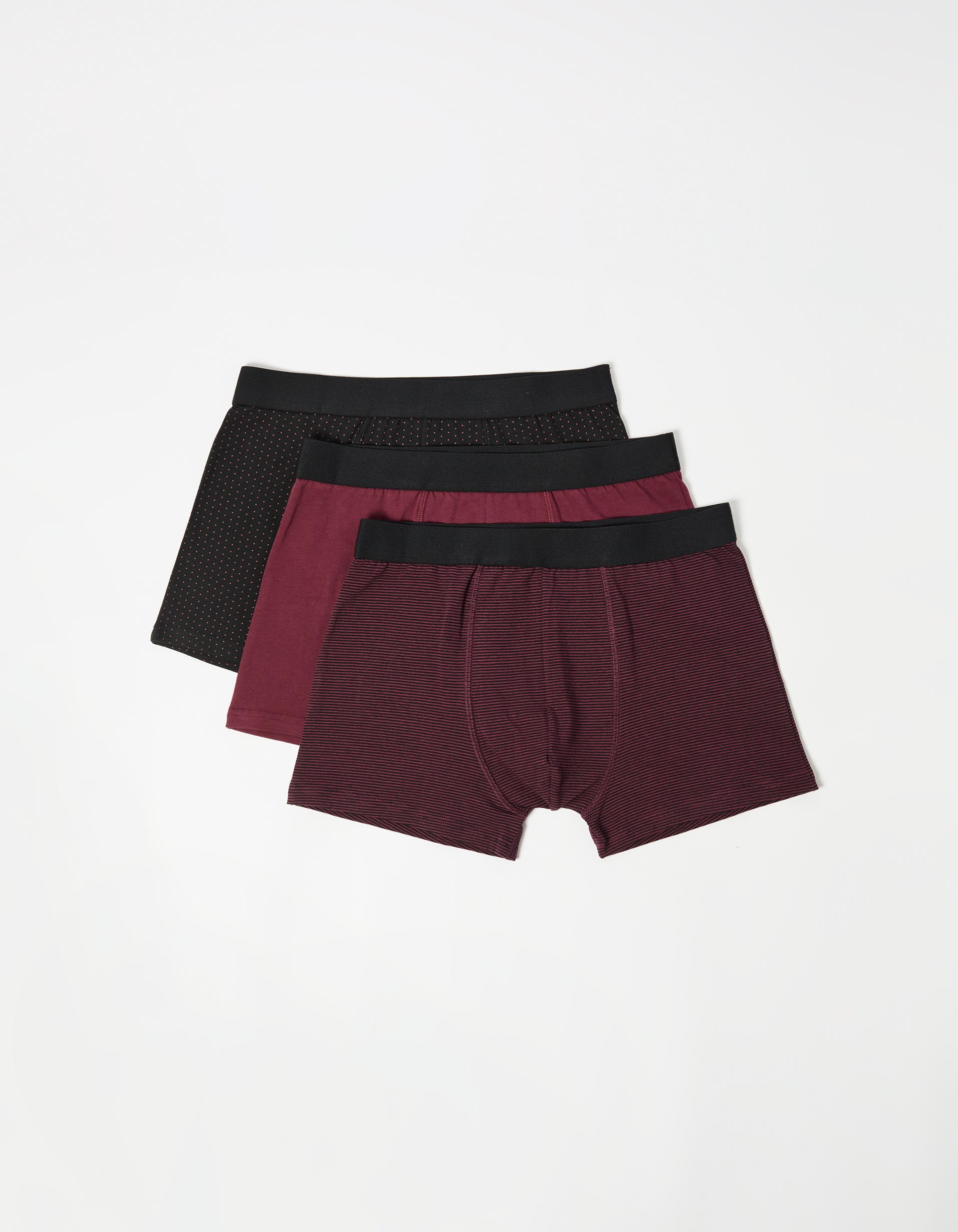 Pack 3 Boxers, Homem, Vermelho Escuro