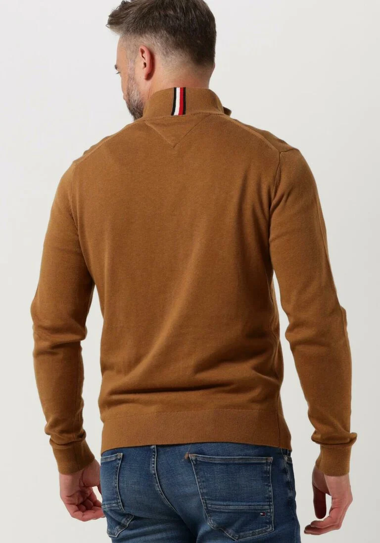 TOMMY HILFIGER camel tommy hilfiger trui pima org ctn cashmere zip mock