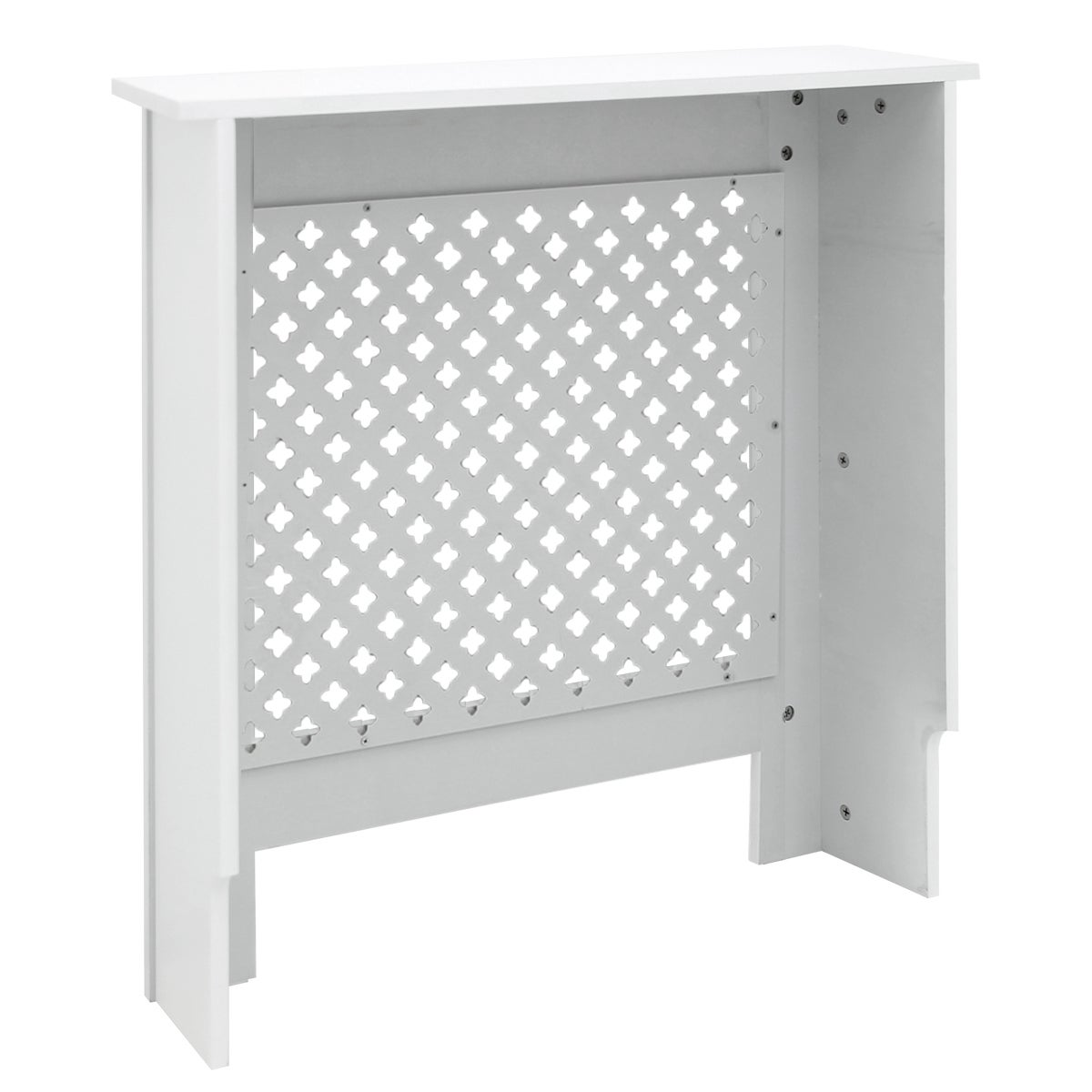 ECD Germany radiatorbekleding met honingraatmotief, 78x19x82 cm, wit gelakt MDF, voor slaapkamer en woonkamer - radiatorbekleding, radiatorbekleding, verwarmingsbekleding, radiatorbekleding