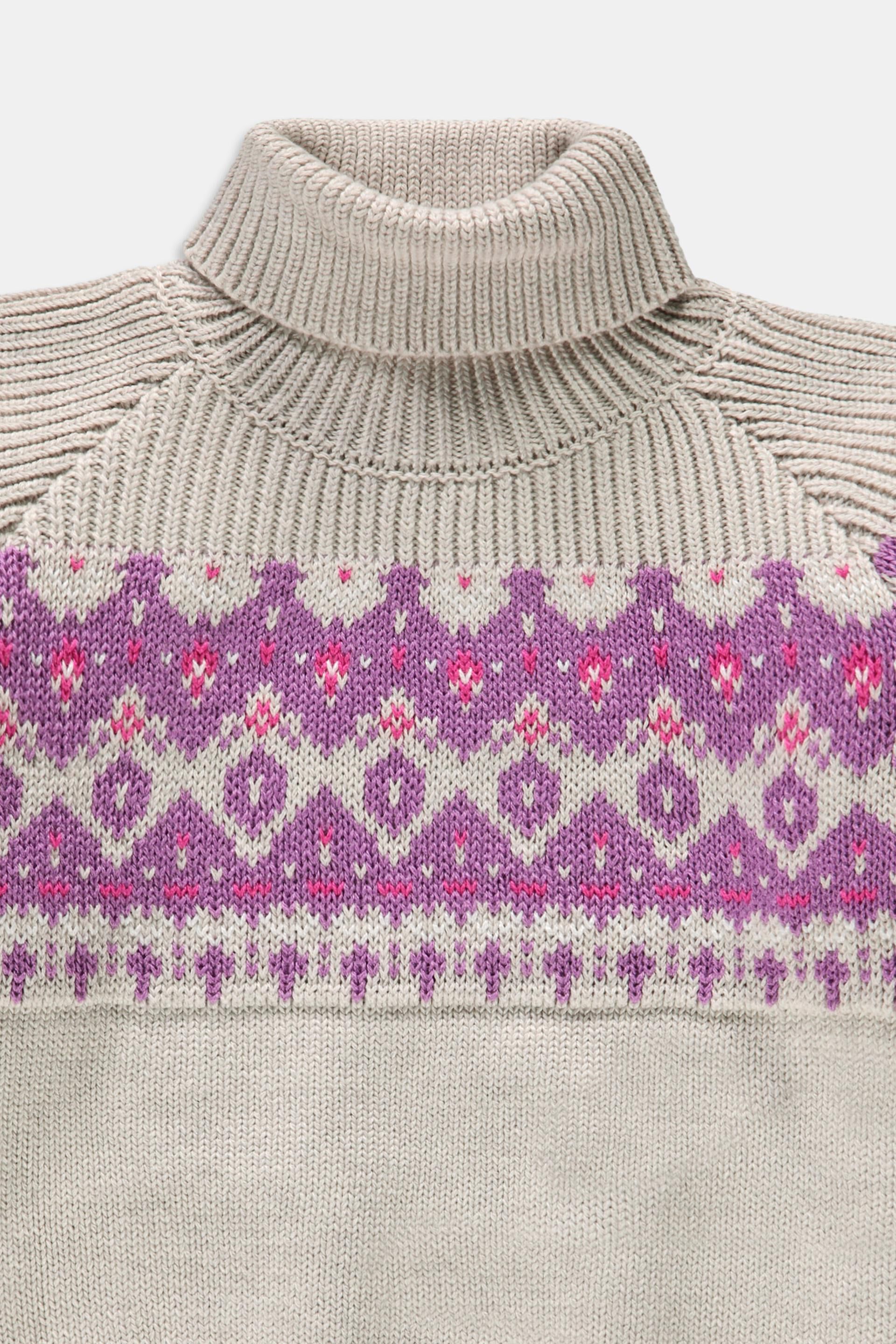 Pull-over à col roulé et motif scandinave