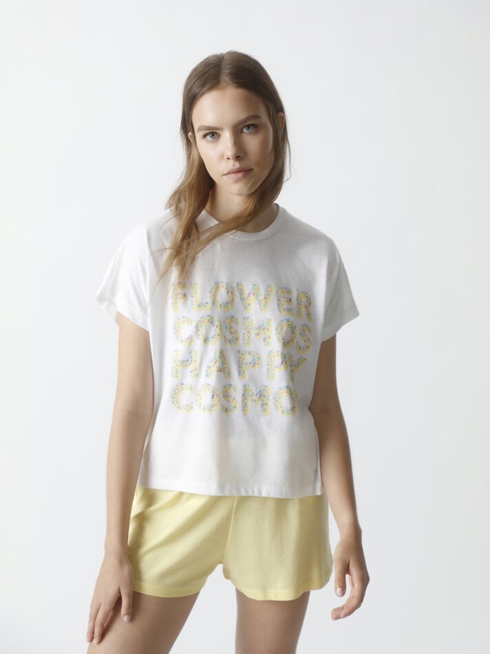 Conjunto de pijama estampado - Amarelo claro
