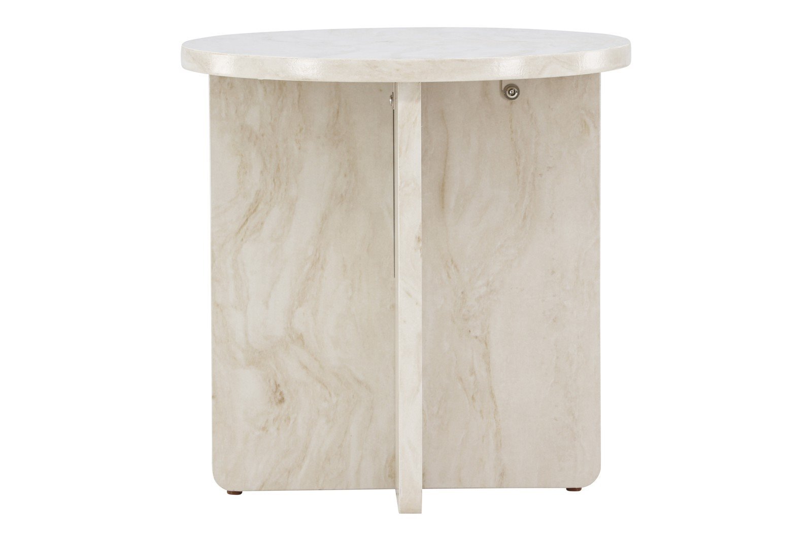 Ålesund Sidebord Beige fiberplate. Ø50 cm.