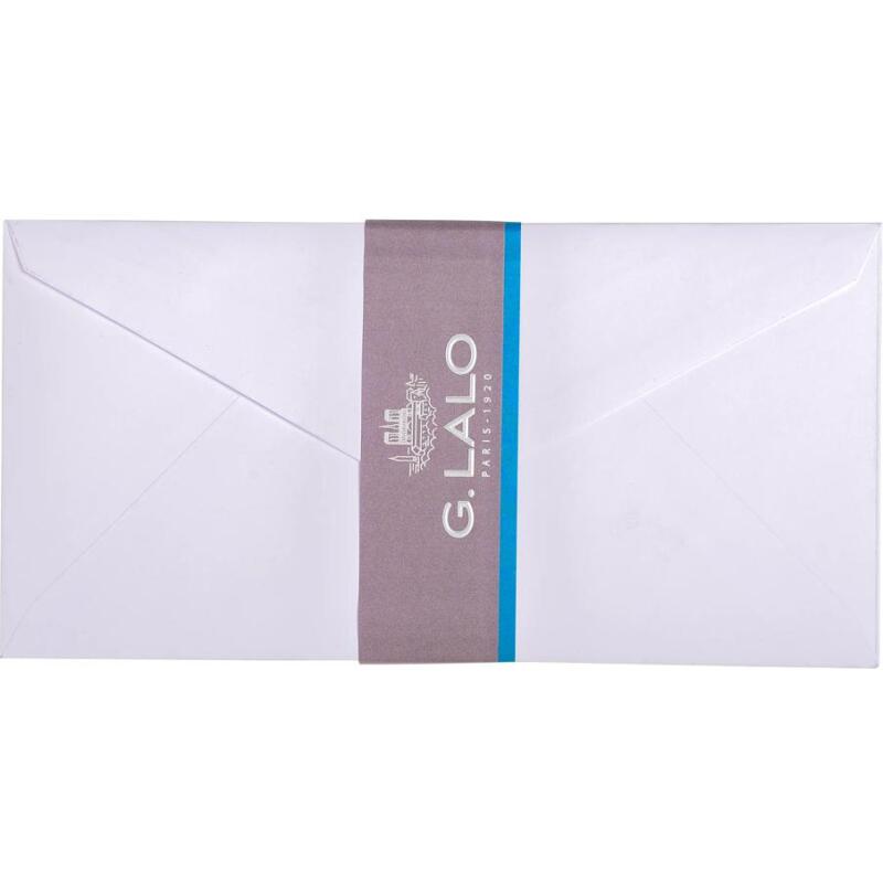 20 enveloppes DL (110x220mm) Vélin doublées gommées - extra blanc