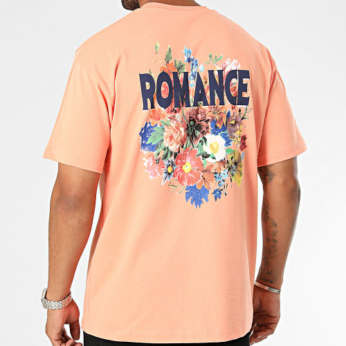 Tee Shirt Oversize Large Saumon Floral