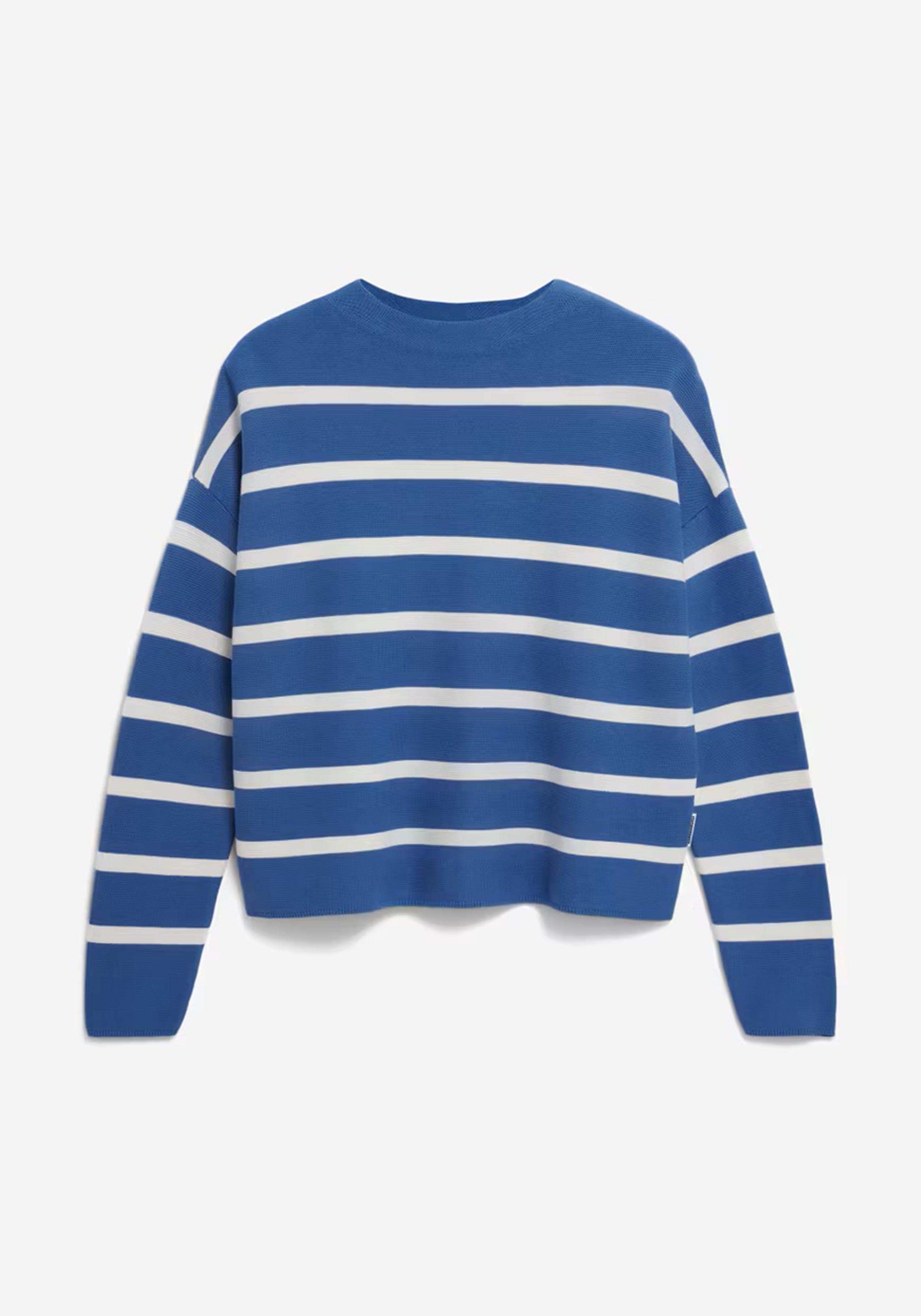 Armedangels Strickpullover Merinaa Stripes Dark Morning-Oatmilk