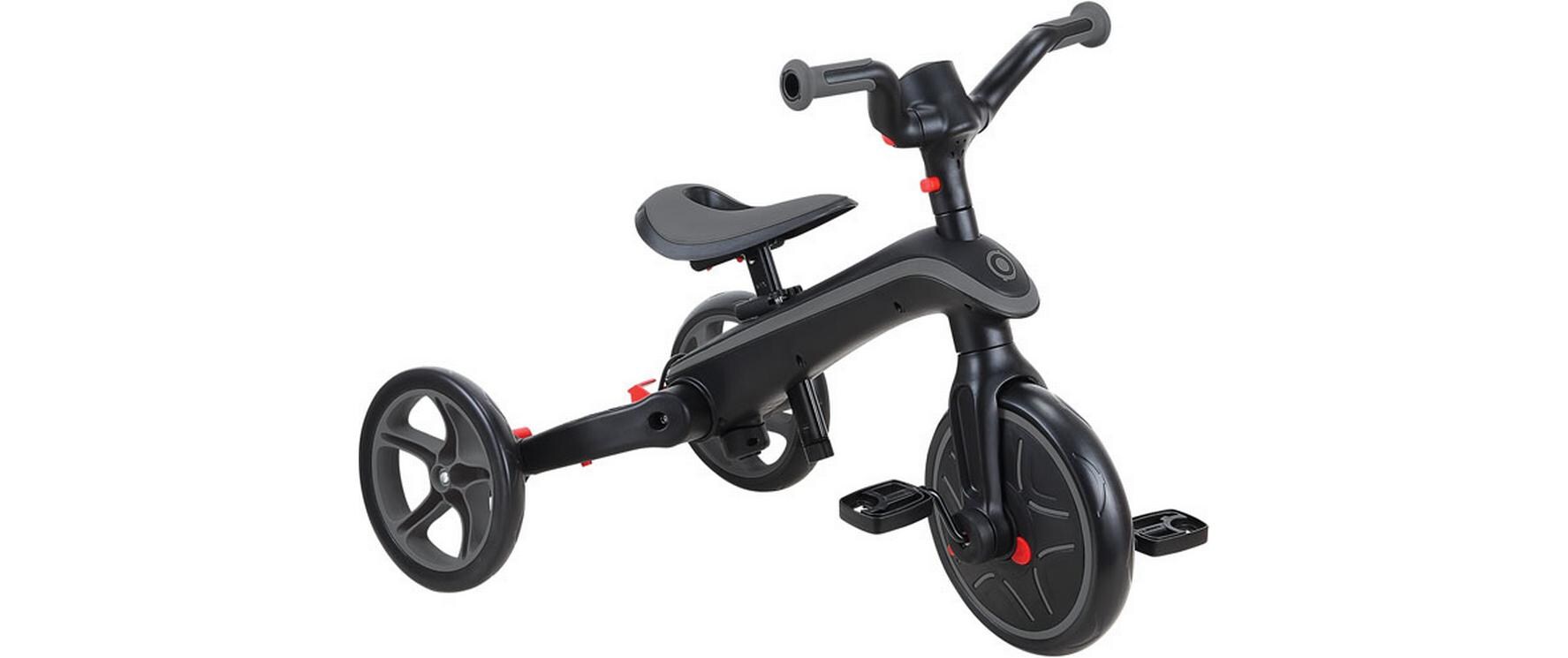 Trike Explorer Foldable 4 in 1, Schwarz/Grau<br>All-in-One-Baby-Dreirad und Kinder-Laufrad