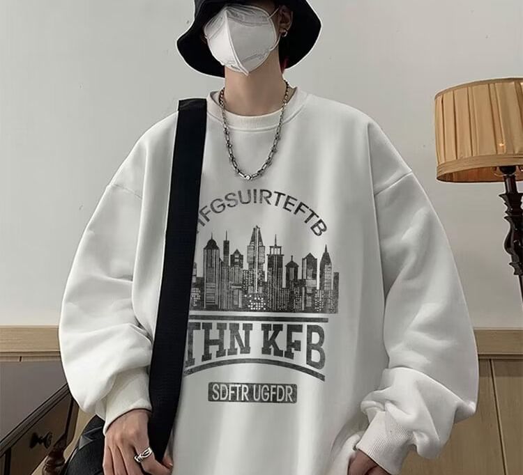 Bay Go Mall - Sweatshirt met ronde hals en grafische print