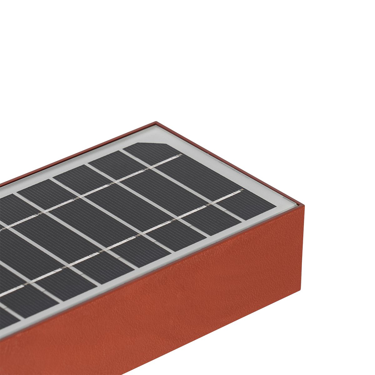Buiten wandlamp rood met dimlicht en sensor op solar - Kayo