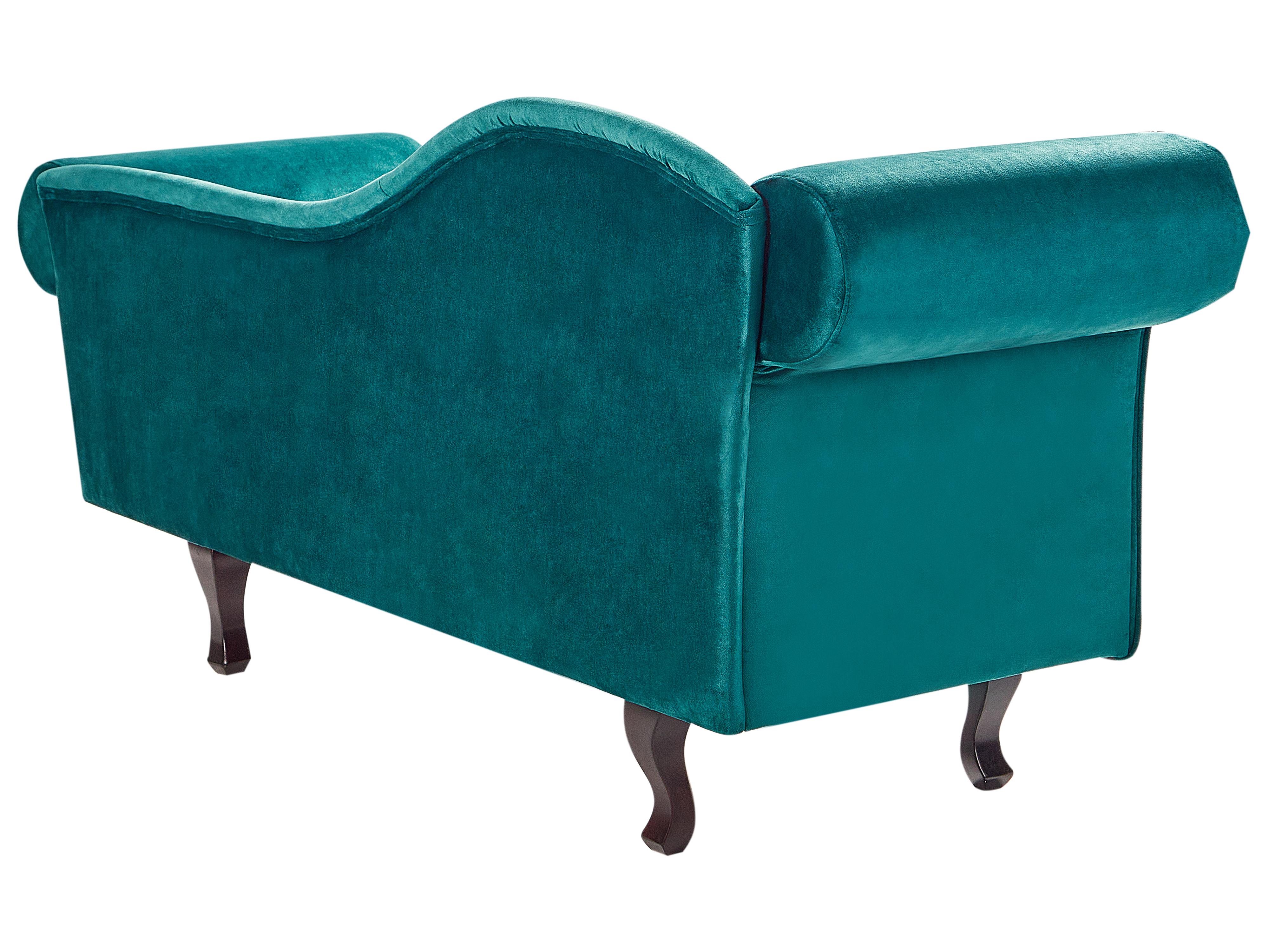 Linkszijdige chaise longue LATTES II Fluweel Smaragdgroen met kussen
