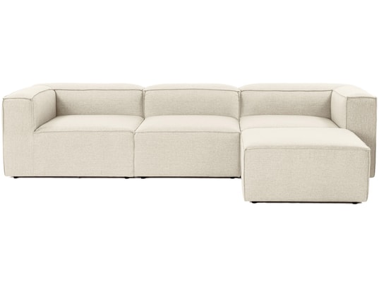 CONCEPT1 - Canapé tissu Fora angle ecru 297 x 190 x h66