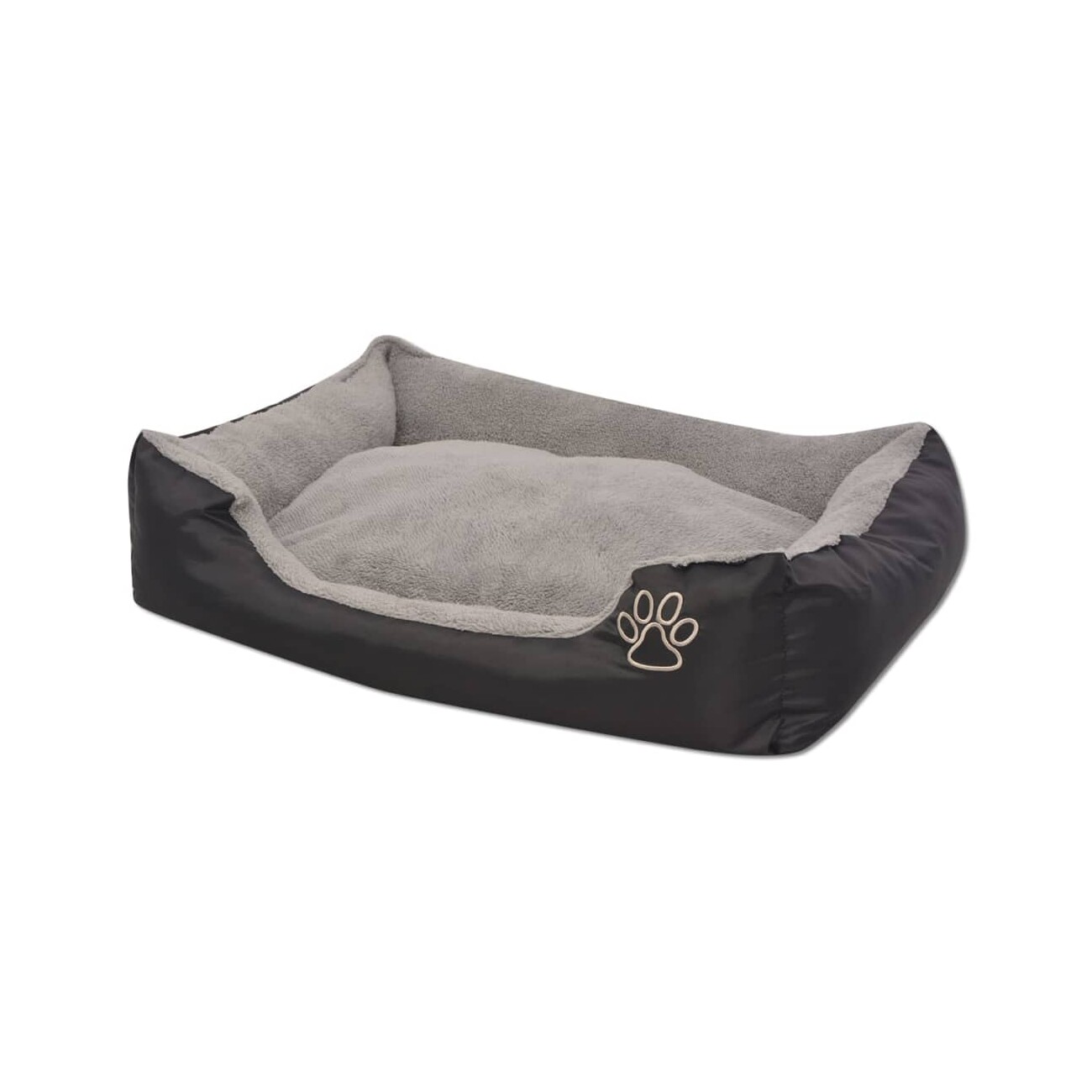 VidaXL Hundebett mit gepolstertem Kissen Schwarz/Grau 38 cm, 38 cm, 17 cm
