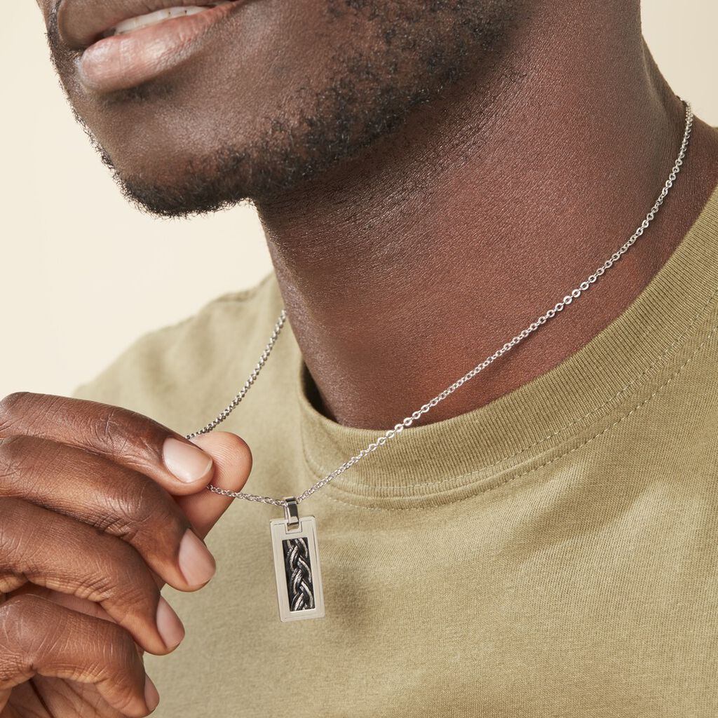 Collier Josh Acier Blanc