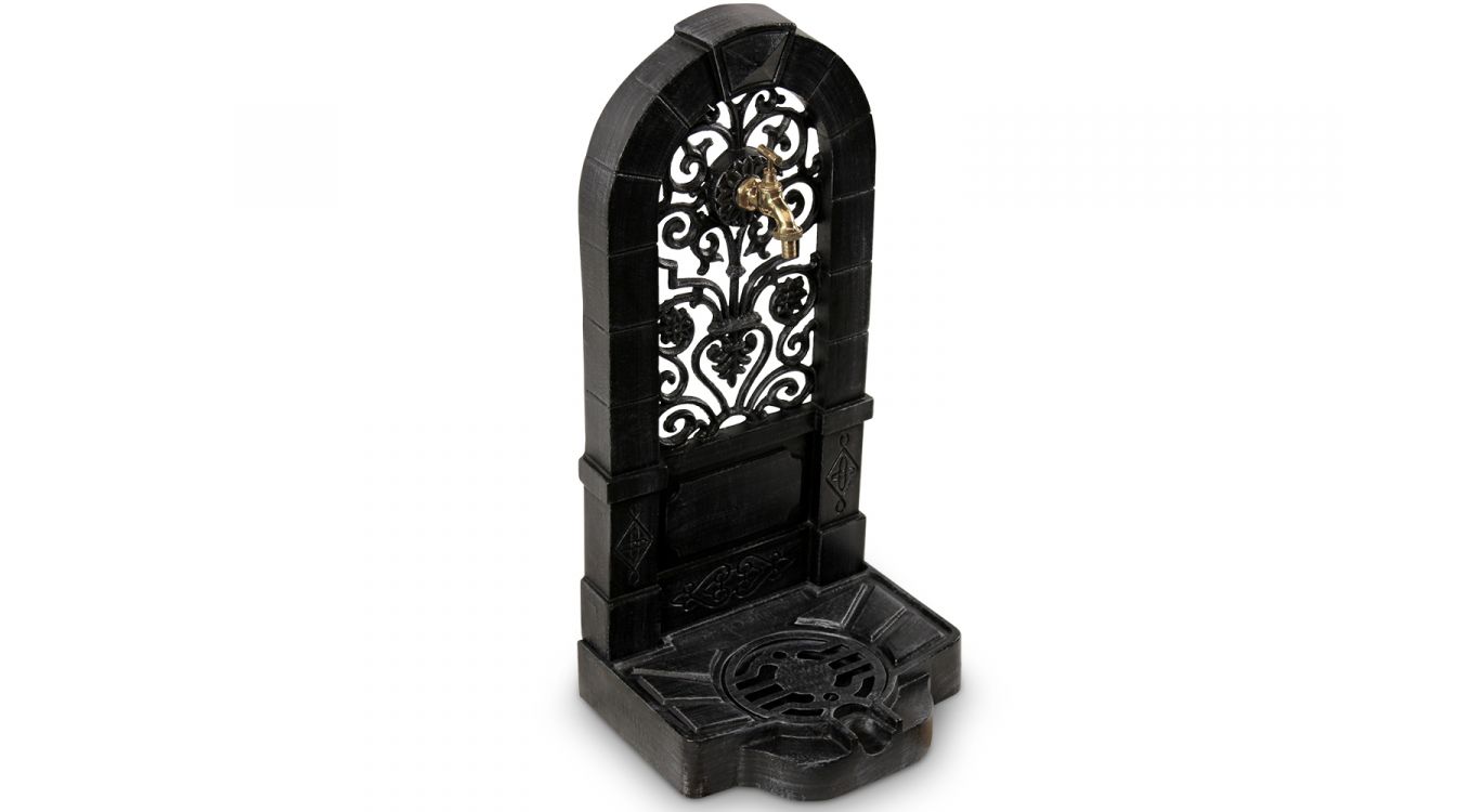 Fontaine de jardin fonte gris 35.5x31x74.5cm
