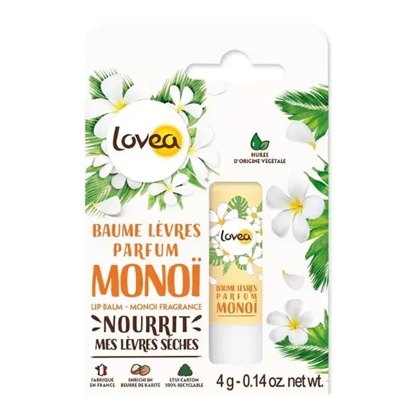Lovea - Bálsamo Labial - Monoi - Lábios Secos - Com Manteiga de Karité 4g
