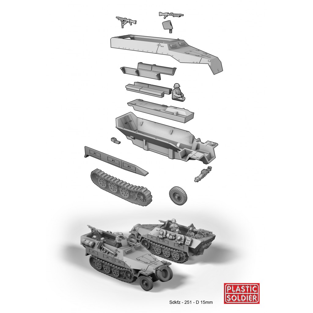 15mm WW2 German SdKfz 251 Ausf D Halftrack