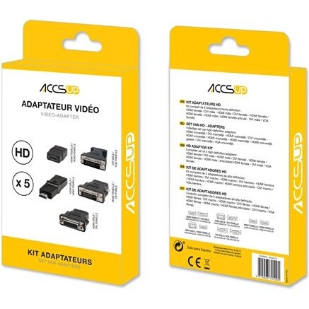 Accessoire TV vidéo Accsup KIT 5 ADAPTATEURS HD NOIR