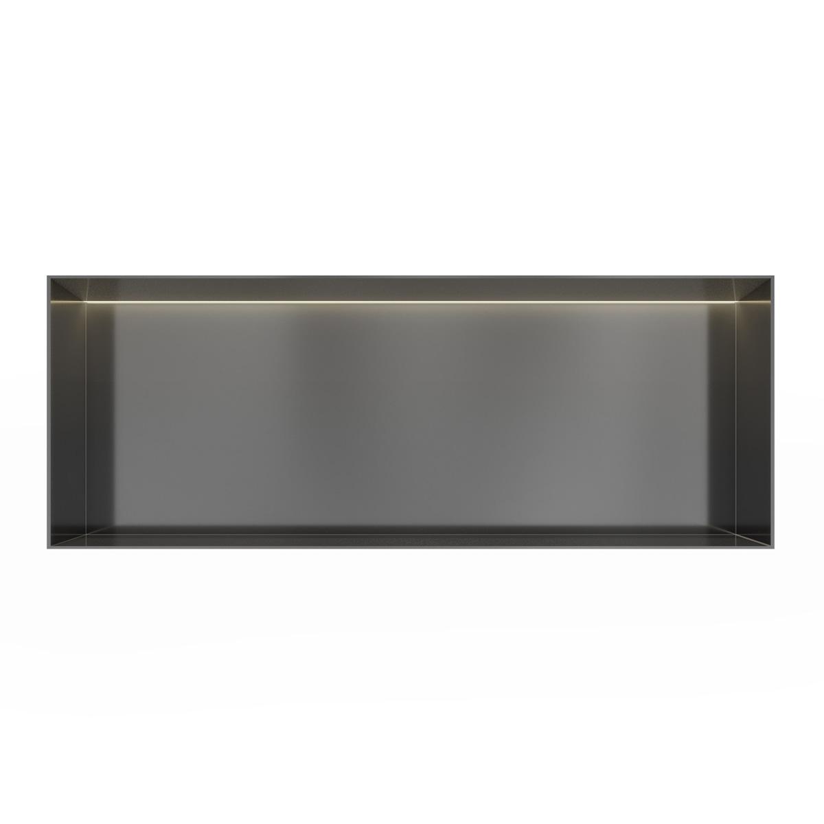 Hotbath &More frameless inbouwnis met verlichting 30x80x10cm geborsteld gunmetal PVD