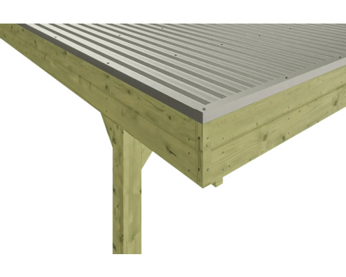 SKAN HOLZ Friesland-Hybride enkele carport inclusief aluminium achter-/zijwand, paalankers 314 x 555 cm drukgeïmpregneerd