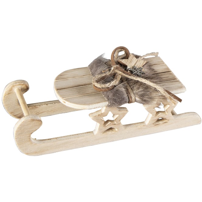 Deko-Schlitten - aus Holz - ca. 17 x 8 x 6 cm