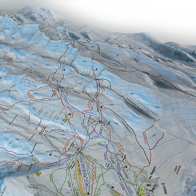 CARTE EN RELIEF DES PISTES ALPE D HUEZ