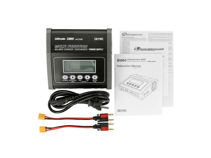 SKYRC Dual-Ladegerät D260 AC/DC 2x 130W Modellbau Ladegerät mit 2 Ausgängen