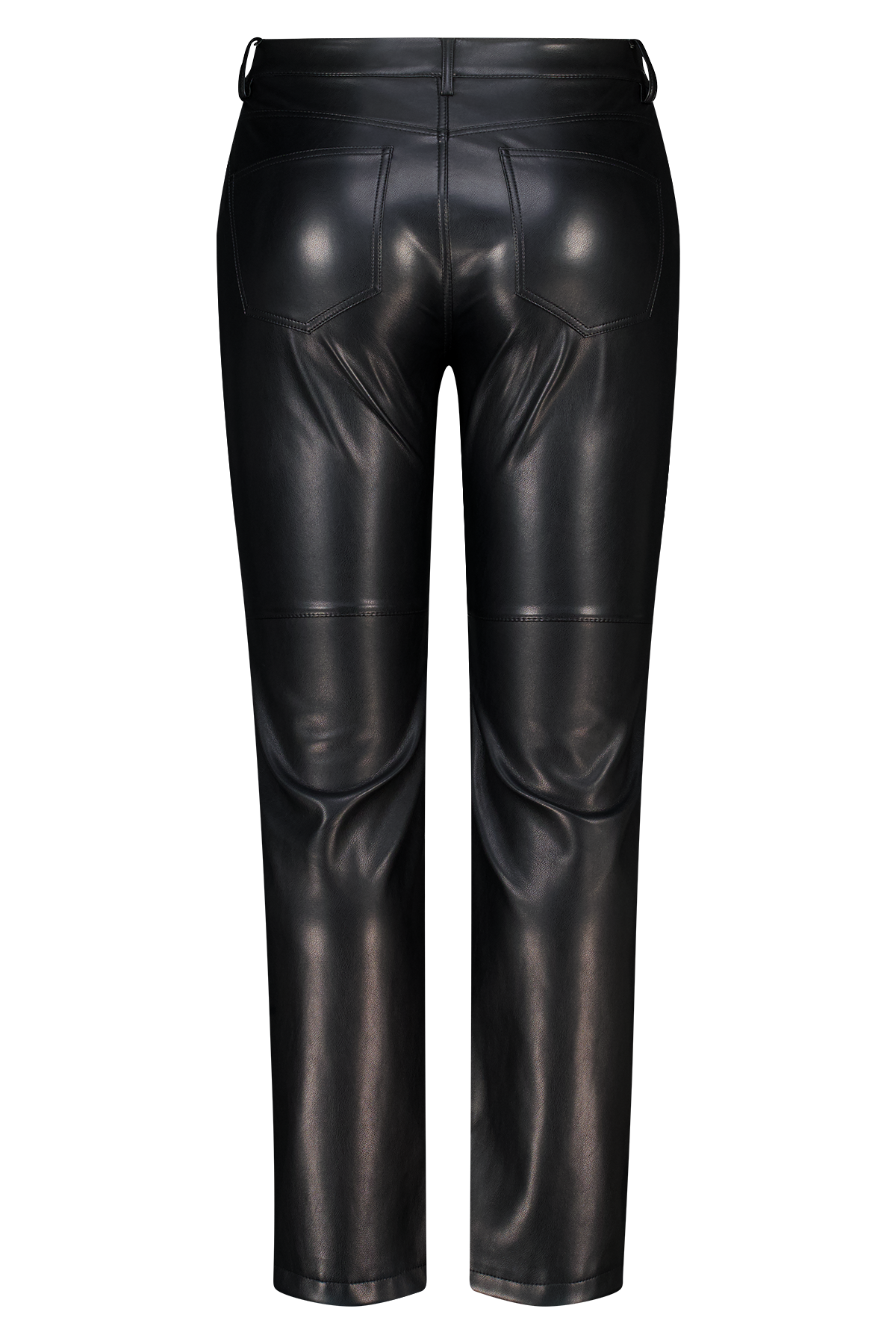 Leerlook broek Zwart