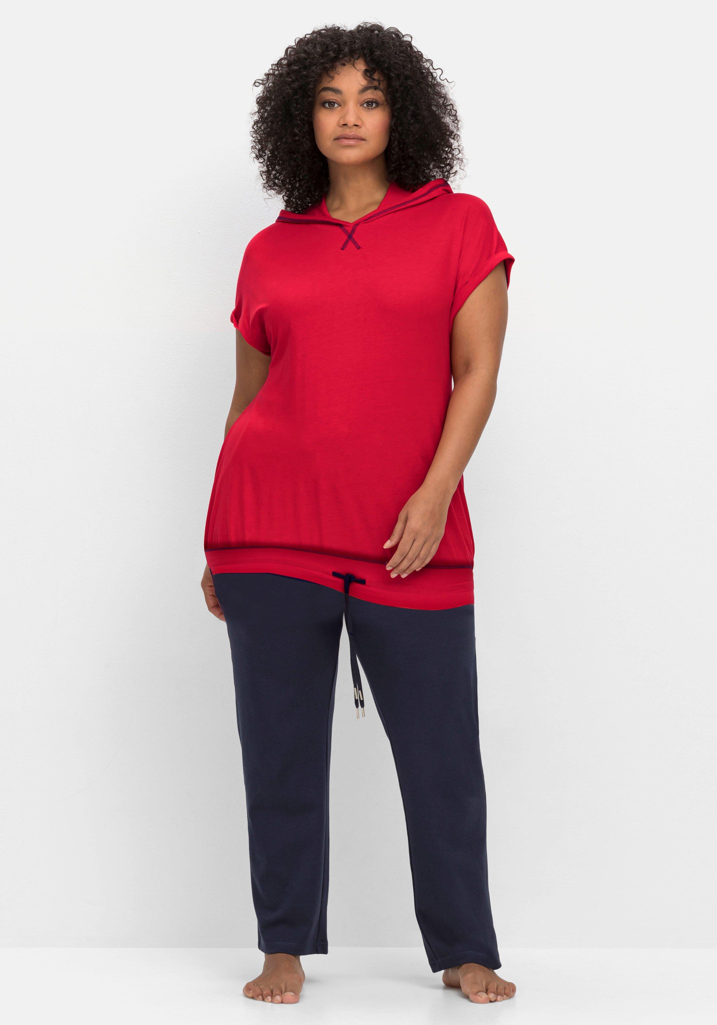 Relax-Kapuzenshirt mit Bindeband am Saum