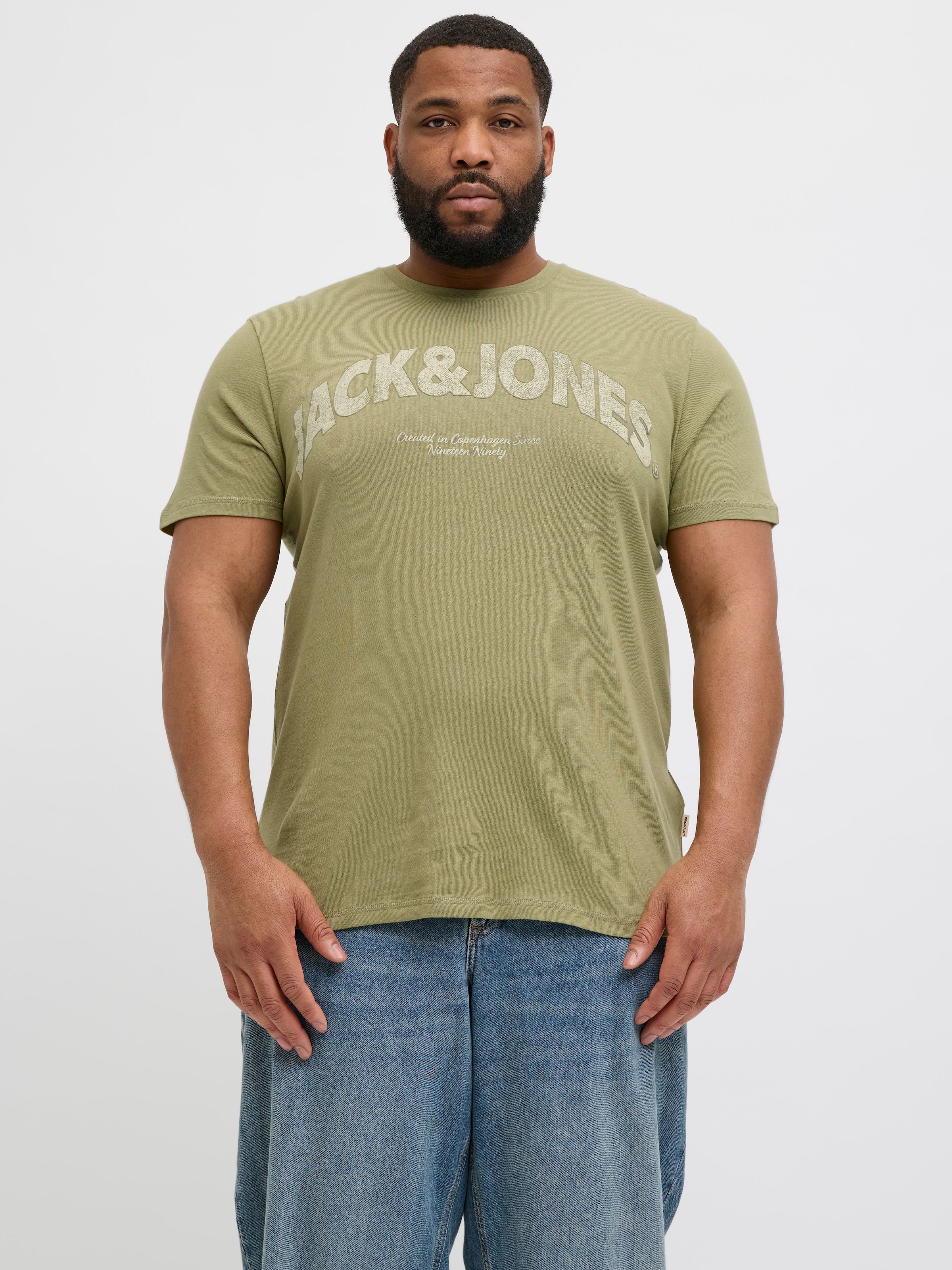 Jack & Jones PlusSize Print-Shirt »JORALMERIA BOLD BRANDING TEE SS CN PLS«, mit Logo Print