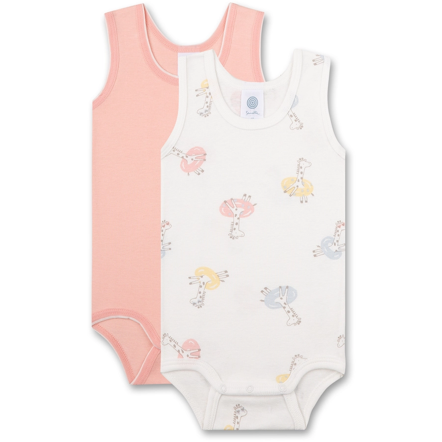 Sanetta Body Doppelpack Giraffen offwhite rosa