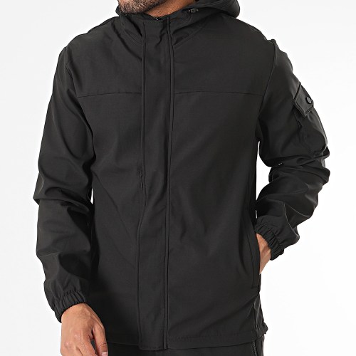 Ensemble Veste Zippée Capuche Et Pantalon Cargo Noir