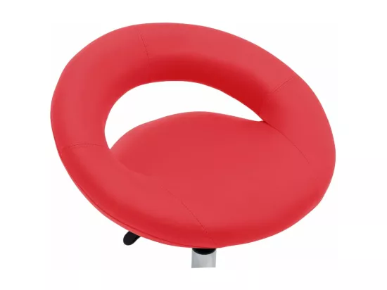 Chaise de travail roulante Rouge Similicuir