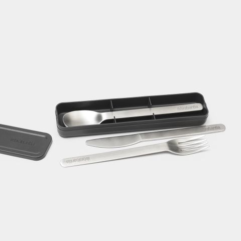 Make & Take Bestekset, 3-delig (mes, vork en lepel) - Dark Grey