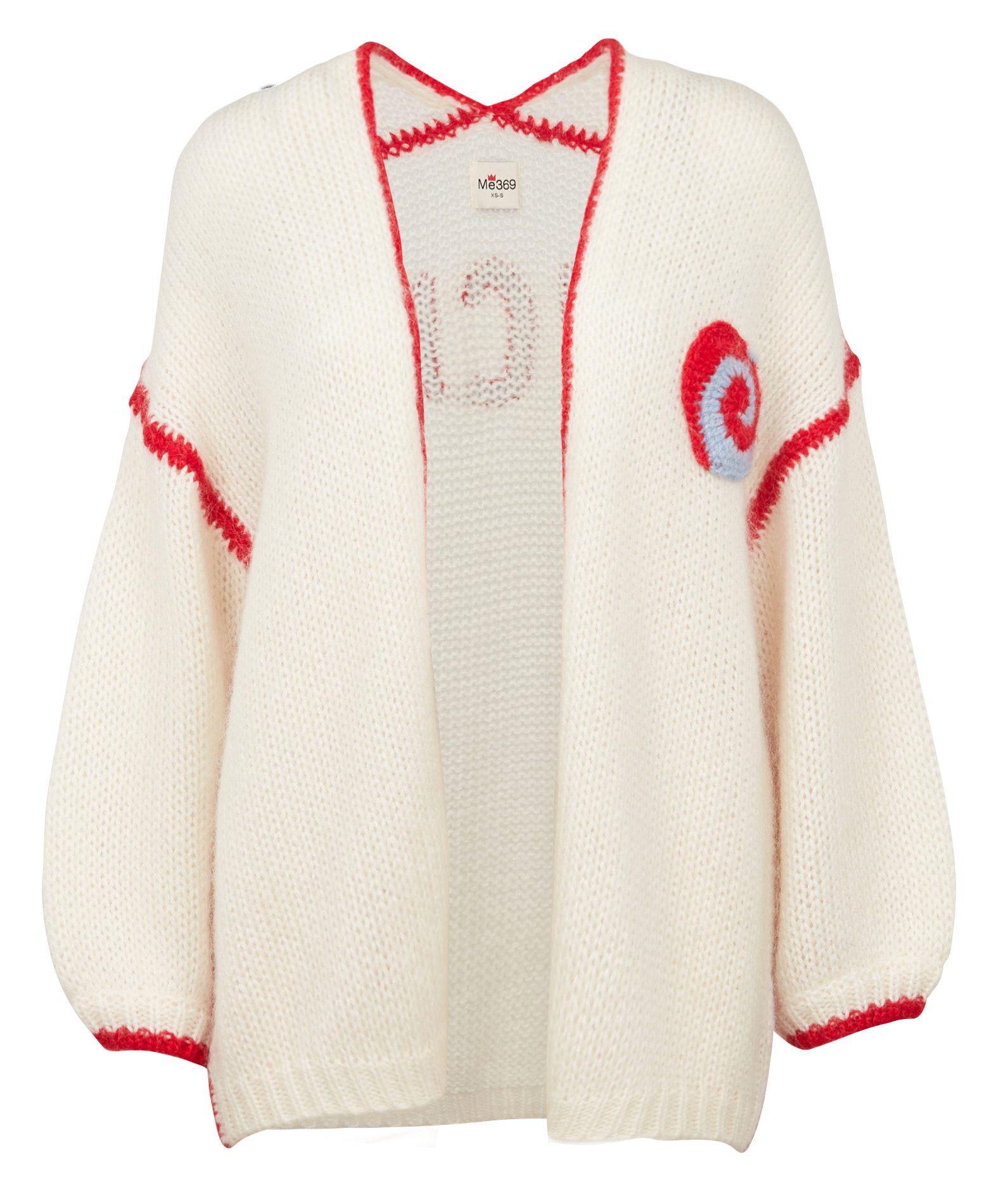 FRANKIE - Gilet brodé au dos en laine mélangée | Beige