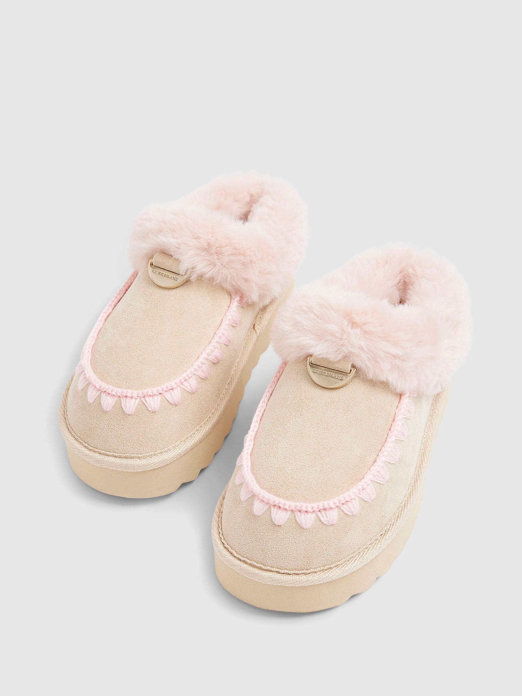River Island Fur Slippers