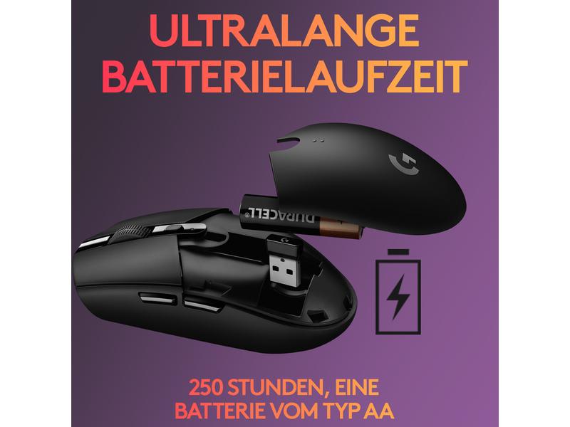 Logitech Gaming-Maus G305 Lightspeed Reaktionsschnelle, ausdauernde Wireless-Gamingmaus