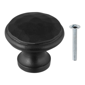 Knop Hamerslag zwart 31mm