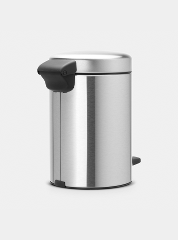 NewIcon Pedaalemmer, 3 liter, kunststof binnenemmer - Matt Steel