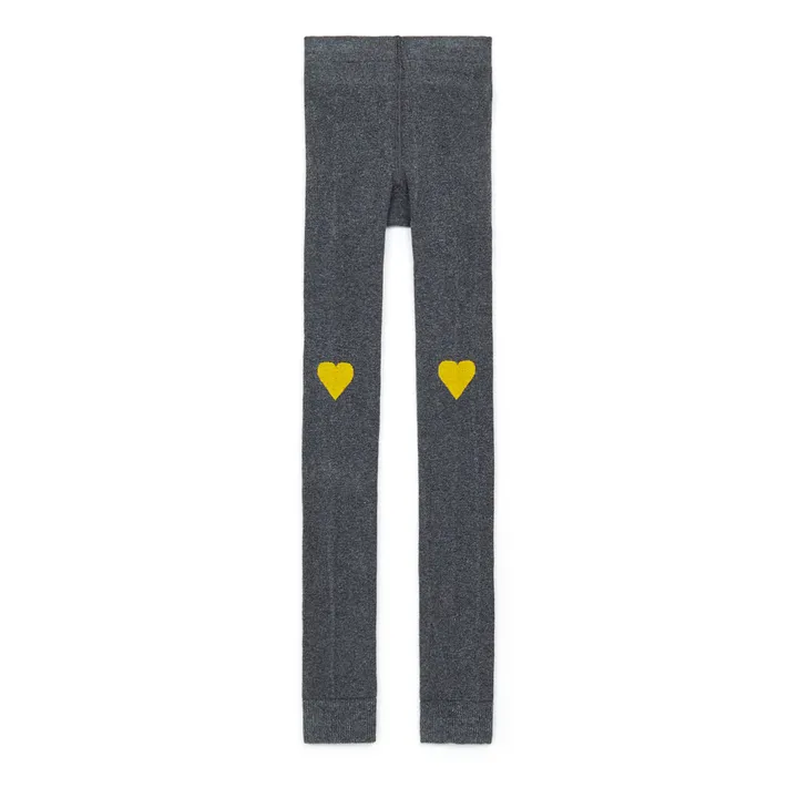 Bonton Collant Cœurs | Gris chiné foncé